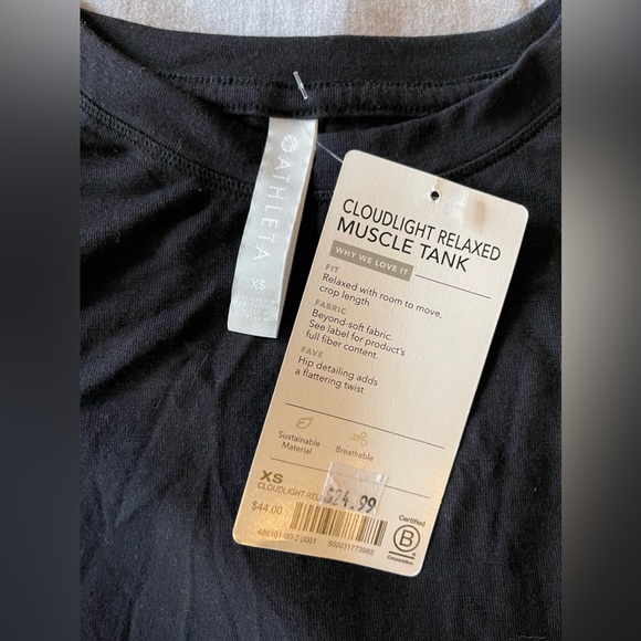Athleta Relaxed Muscle Tank - Black, Size XS - Picture 2 of 2
